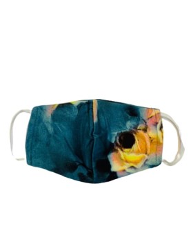 Cotton Fabric Designer Face Mask- Blue and Yellow Cotton Fabric Designer Face Mask- Blue and Yellow